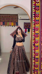 Printed Rayon Lehenga & Blouse â€“ Black Beauty Special
