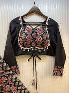 Printed Rayon Lehenga & Blouse â€“ Black Beauty Special