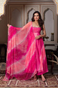 Designer Faux Georgette Digital Print Set with Real Mirror Handwork
