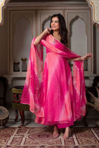Designer Faux Georgette Digital Print Set with Real Mirror Handwork