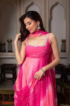 Designer Faux Georgette Digital Print Set with Real Mirror Handwork