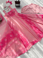 Designer Faux Georgette Digital Print Set with Real Mirror Handwork
