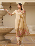 Premium Viscose Asam Silk Suit Set with Embroidery & Printed Dupatta