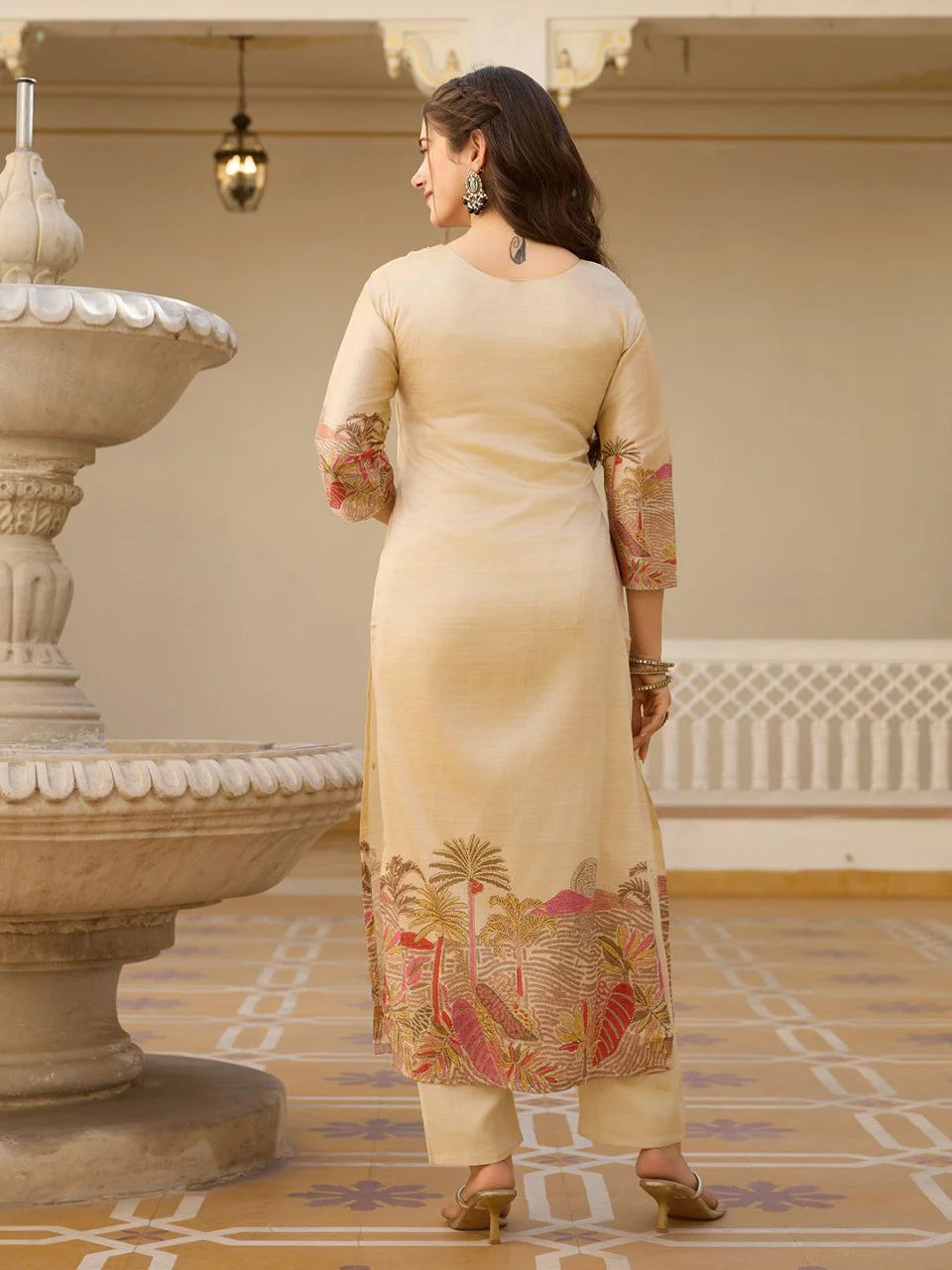 Premium Viscose Asam Silk Suit Set with Embroidery & Printed Dupatta