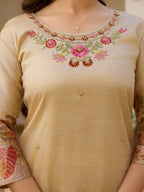 Premium Viscose Asam Silk Suit Set with Embroidery & Printed Dupatta