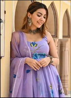 Ethnic Heavy Georgette Anarkali Gown with Matching Dupatta