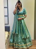 Designer Chinon Silk Lehenga Choli with Heavy Paip Sequence & Cutwork Dupatta