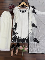 Festive Wear Silk Kurta Palazzo Set for Women