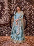 Wedding Wear Japan Satin Kurti Lehenga Dupatta Set for Women