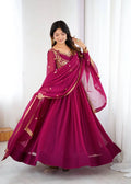 Stylish Partywear Embroidered Suit with Micro Pant & Embroidered Dupatta