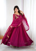 Stylish Partywear Embroidered Suit with Micro Pant & Embroidered Dupatta