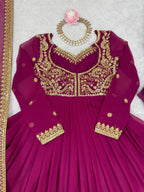 Stylish Partywear Embroidered Suit with Micro Pant & Embroidered Dupatta