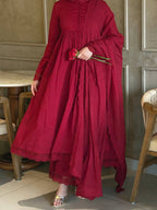 Festive Wear Floral Silk Anarkali Gown with Pant & Dupatta for Women