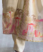Pure Assam Silk Designer Suit Set with Heavy Embroidery, Real Moti Work & Digital Print Dupatta