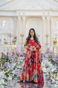 Blossom Royale Printed Chiffon Koti Set with Flared Palazzo