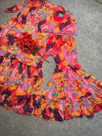 Blossom Royale Printed Chiffon Koti Set with Flared Palazzo