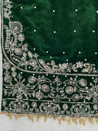 Luxury Velvet Sharara Suit with Pearl Embroidery and Soft Net Dupatta