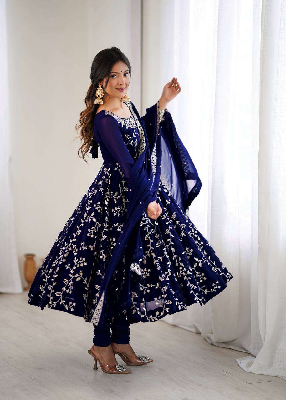 Womenâ€™s Anarkali Outfit â€“ Embroidery Work Gown with Dupatta
