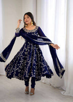 Womenâ€™s Anarkali Outfit â€“ Embroidery Work Gown with Dupatta