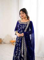 Womenâ€™s Anarkali Outfit â€“ Embroidery Work Gown with Dupatta