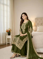 Premium Green Eid Ready-to-Wear Designer Plazzo Set