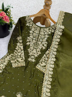 Premium Green Eid Ready-to-Wear Designer Plazzo Set