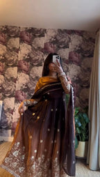 Premium Chinon Silk Anarkali Pant Set with 3.5 Meter Flair