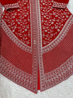 Premium Faux Georgette Embroidered Top with Shaded Chinon Silk Plazzo