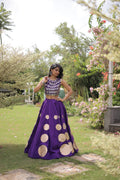 Designer Purple Roman Silk Lehenga Set - Navratri, Wedding & Festive Wear