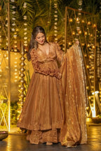 Premium Fendy Silk Anarkali Set with Elegant Flair & Embroidery