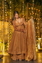Premium Fendy Silk Anarkali Set with Elegant Flair & Embroidery