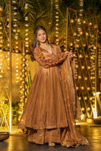 Premium Fendy Silk Anarkali Set with Elegant Flair & Embroidery