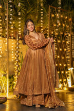 Premium Fendy Silk Anarkali Set with Elegant Flair & Embroidery