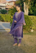 Luxury Purple Chinon Kurti & Pant Set â€“ Elegant Festive Wear for Women