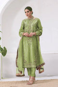 Pure Jimmy Choo Silk Embroidered Top with Butter Silk Bottom & Net Dupatta Set