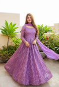 Stylish Fox Georgette Gown with Sequence Work & Fancy Latkan Detail