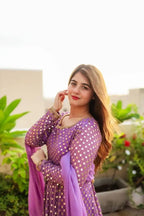 Stylish Fox Georgette Gown with Sequence Work & Fancy Latkan Detail