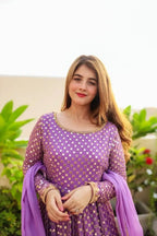 Stylish Fox Georgette Gown with Sequence Work & Fancy Latkan Detail