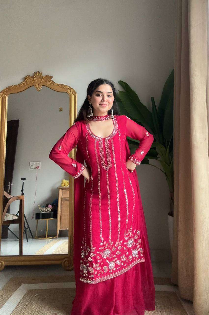 Sharara Magic – Exclusive Georgette Suit with Dupatta Pair