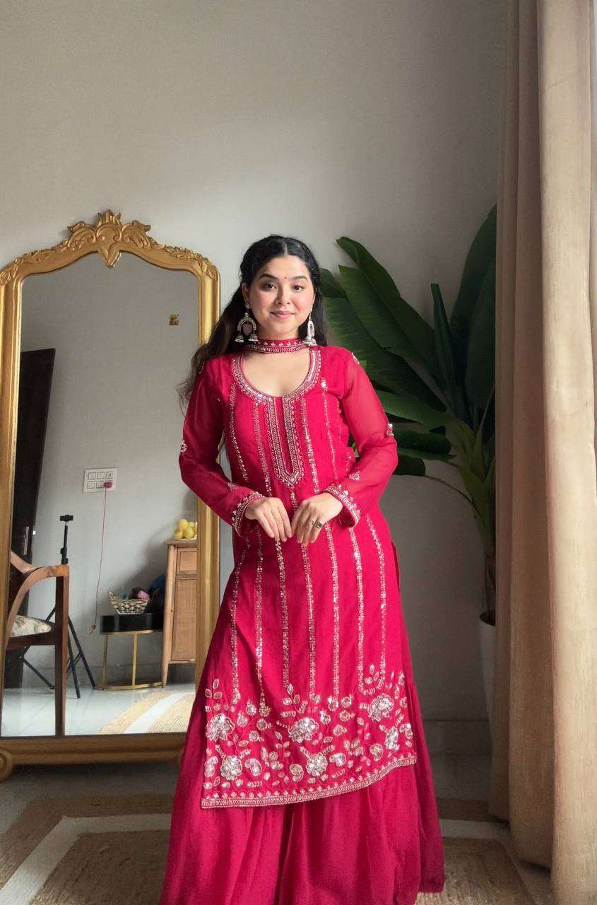 Sharara Magic – Exclusive Georgette Suit with Dupatta Pair