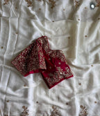 Beautiful Rangoli Silk Embroidered Saree with Diamond Silk Blouse - Karwa Chauth Festive Wear