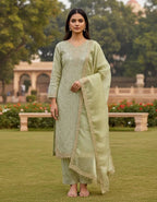 Designer GMY Silk Top & Plazzo Set with Heavy Sequence Embroidery