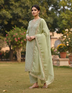 Designer GMY Silk Top & Plazzo Set with Heavy Sequence Embroidery