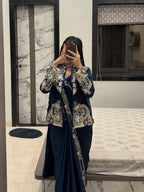Designer Ready-to-Wear Saree with Embroidered Jacket & Blouse