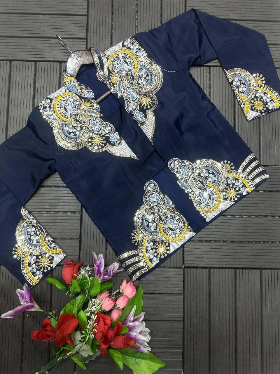 Designer Ready-to-Wear Saree with Embroidered Jacket & Blouse