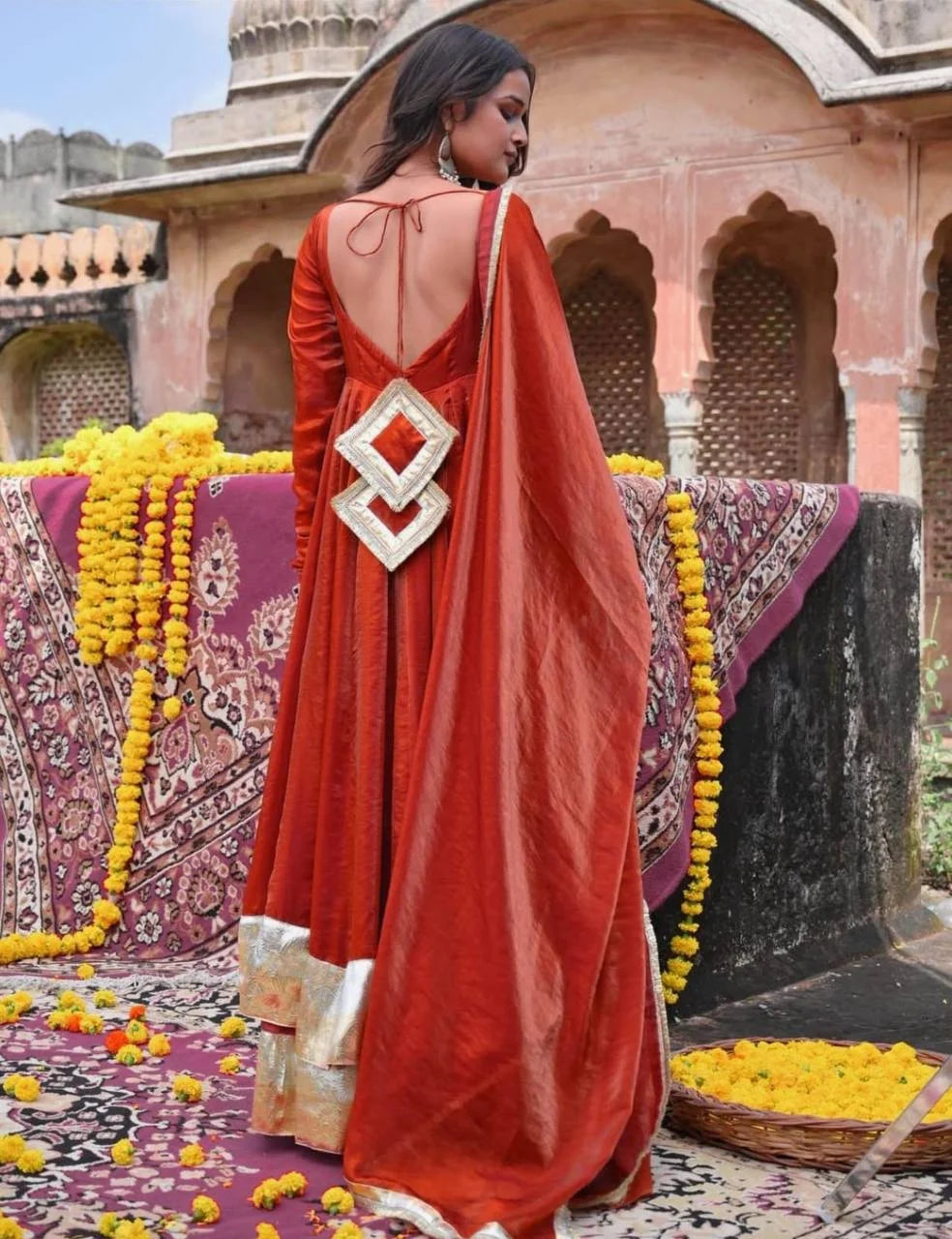 Elegant Heavy Fendy Silk Anarkali with Pant & Fancy Dupatta