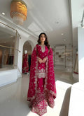 Elegant Pure GMY Silk Heavy Embroidered Top & Plazzo Set