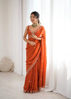 Premium Fendy Silk Saree with Thread & Sequin Work