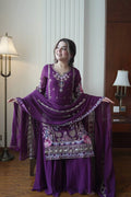 Festive Wear Fox Georgette Kurti Plazzo Set with Sequence Work