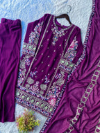 Festive Wear Fox Georgette Kurti Plazzo Set with Sequence Work